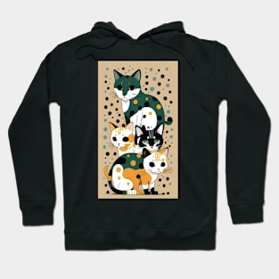 Polka Dot Purrfection: Chic Cat Design Hoodie